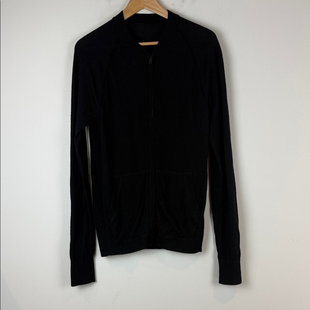 Kit and Ace Black Full-Zip Lightweight Sweater